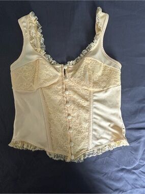 Yellow Lace Bustier Top